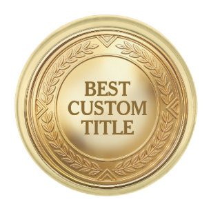 3D Realistic Gold Medal Custom Editable Award Finish Lapel Pin