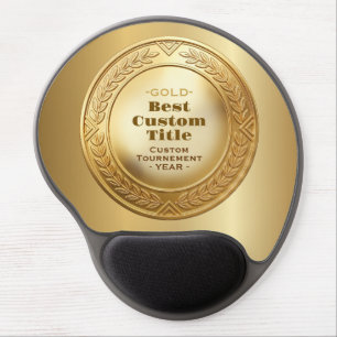 3D Realistic Gold Medal Custom Editable Award Gel Mouse Pad
