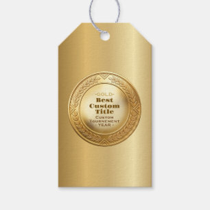 3D Realistic Gold Medal Custom Editable Award Gift Tags