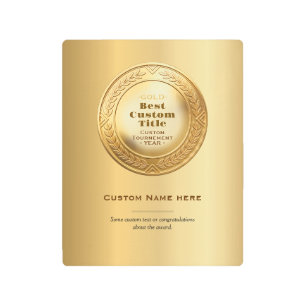 3D Realistic Gold Medal Custom Editable Award Metal Print