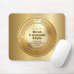 3D Realistic Gold Medal Custom Editable Award Mouse Pad