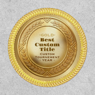 3D Realistic Gold Medal Custom Editable Award Patch