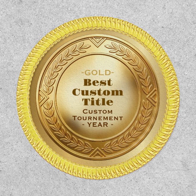 3D Realistic Gold Medal Custom Editable Award Patch (Front)