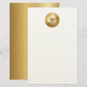 3D Realistic Gold Medal Custom Editable Award Stationery
