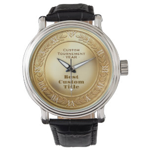 3D Realistic Gold Medal Custom Editable Award Watch