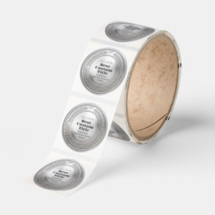 3D Realistic Silver Medal Custom Editable Award Classic Round Sticker