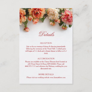 3D Realistic Warm Colors Flowers Enclosure Card