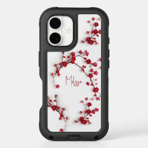 3D Red Cherry blossom iPhone 16 Case
