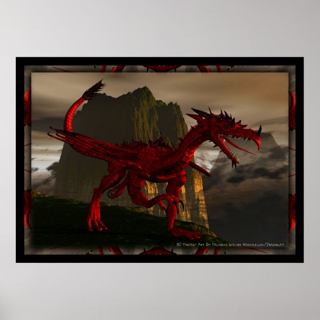 3D Red Dragon Poster (Front)