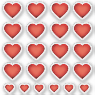 3D Red Foil Seal Heart Wedding love Award Medal Sticker