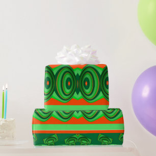 ~ 3D Red Green Fractal ~ Christmas Wrapping Paper