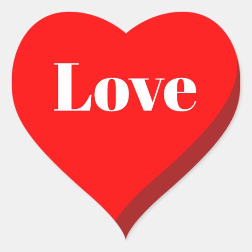 3D Red Heart Love Sticker