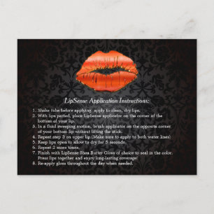 3D Red Lips Beauty Salon Makeup Instruction Tips Postcard
