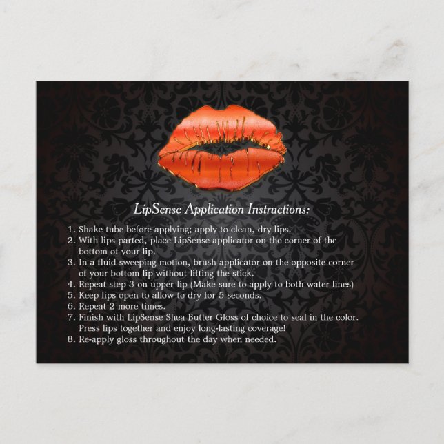 3D Red Lips Beauty Salon Makeup Instruction Tips Postcard (Front)