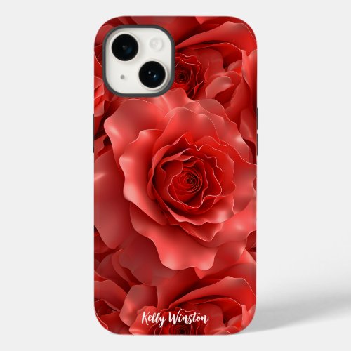 3D Red Roses Seamless Pattern  Case_Mate iPhone 14 Case