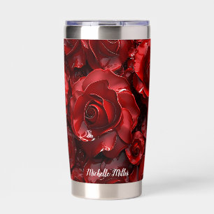 3D Red Roses Valentine Insulated Tumbler