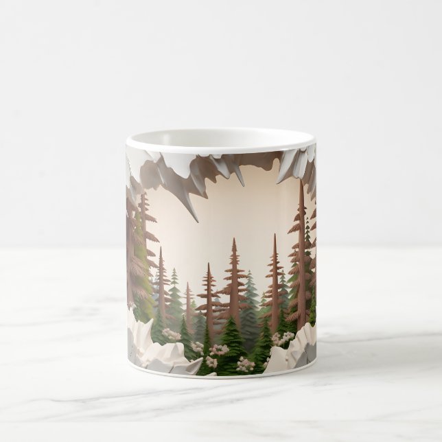 3D Redwood Forest  Coffee Mug (Center)