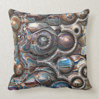 3D Reflections of Copper Throw Pillow