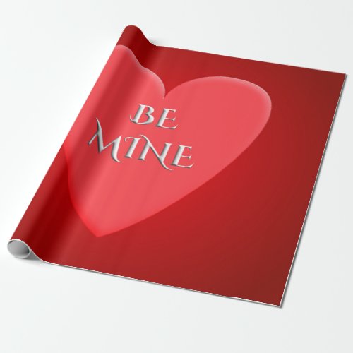 3D rendering Be mine Happy Valentines Day  Wrapping Paper