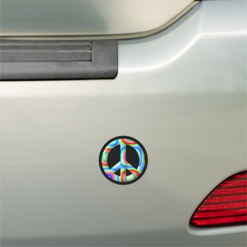 3D retro Peace Symbol Car Magnet