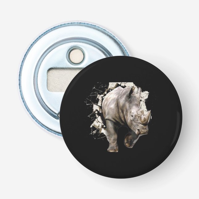 3d Rhino - African Safari Animal Rhinoceros Bottle Opener (Front)