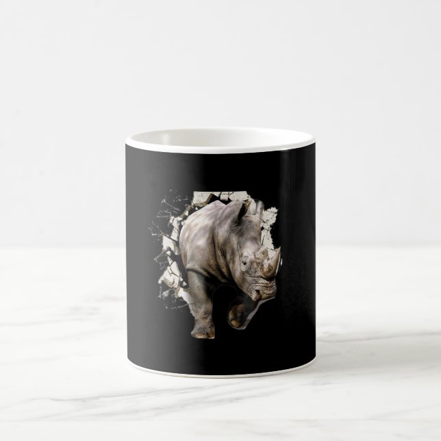 3d Rhino  - African Safari Animal Rhinoceros Coffee Mug (Center)
