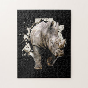 3d Rhino - African Safari Animal Rhinoceros Jigsaw Puzzle