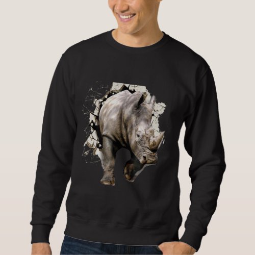 3d Rhino _ African Safari Animal Rhinoceros Sweatshirt