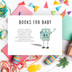 3D robot boy baby shower - books for baby Enclosure Card