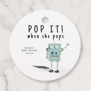 3D robot boy - pop it! when she pops Favor Tags