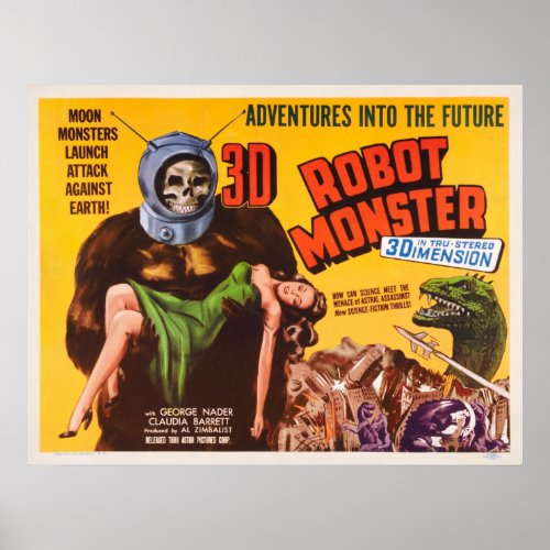 3D ROBOT MONSTER FILM POSTER