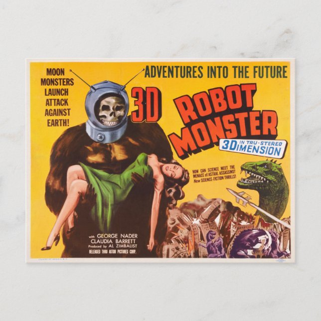 3D ROBOT MONSTER POSTCARD (Front)