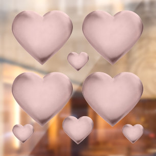 3D Rose Gold Foil Heart Love Wedding Medal Window Cling