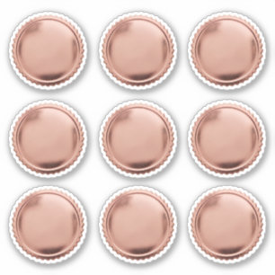 3D Rose Gold Foil Seal Starburst Award Medal 9x Sticker