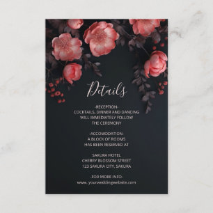3D Roses Wildflowers Apricot Black Enclosure Card