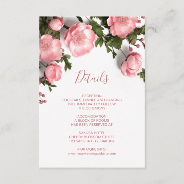 3D Roses Wildflowers White Enclosure Card (Front)