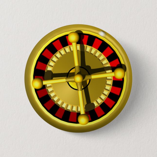 3d roulette wheel pinback button (Front)