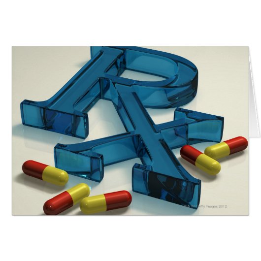 3D RX symbol with capsules Cards (Front Horizontal)