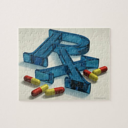 3D RX symbol with capsules Jigsaw Puzzle
