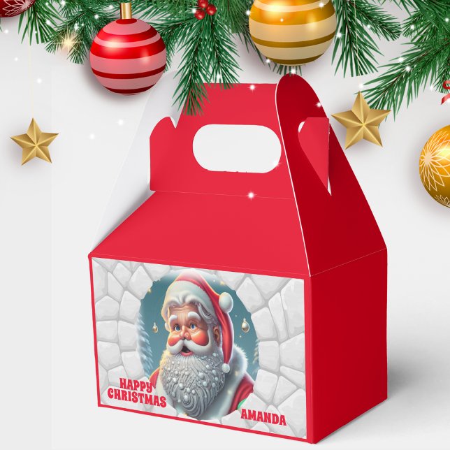 3D Santa Claus Christmas Red Holiday Favor Boxes (Creator Uploaded)