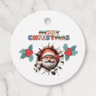 3D Santa Merry Christmas Tag