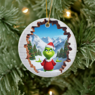 3D Sassy Elf Ceramic Ornament