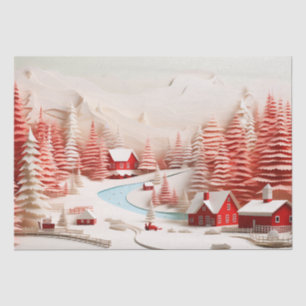 3D Scandinavian Winter Landscape Tissue Paper