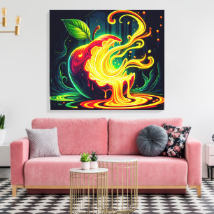 3D Screaming Apple Canvas Print