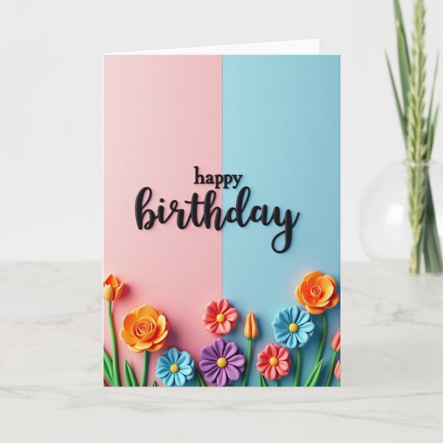 3D Script Birthday Card (Front)