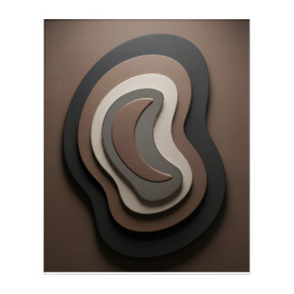 3D Sculptural Neutral Wall Art: Rich Taupe & Beige Acrylic Print