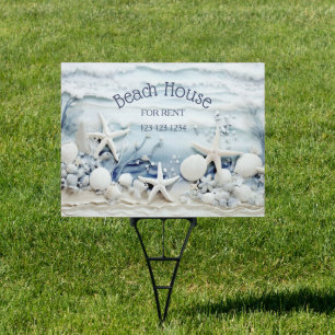 3D Sea Star And Shells Custom Coastal Sign