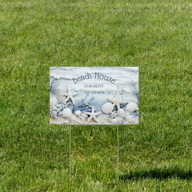 3D Sea Star And Shells Custom Coastal Sign (Insitu)