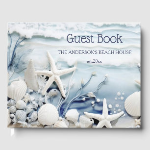 3D Sea Star And Shells Lake House Guest Book