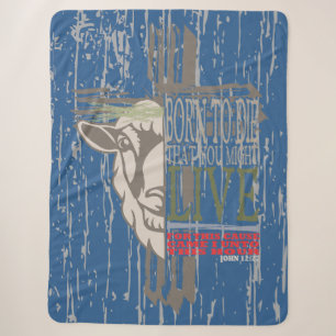 3D Shadow Cross Sacrificial Lamb Born To Die Sherpa Blanket